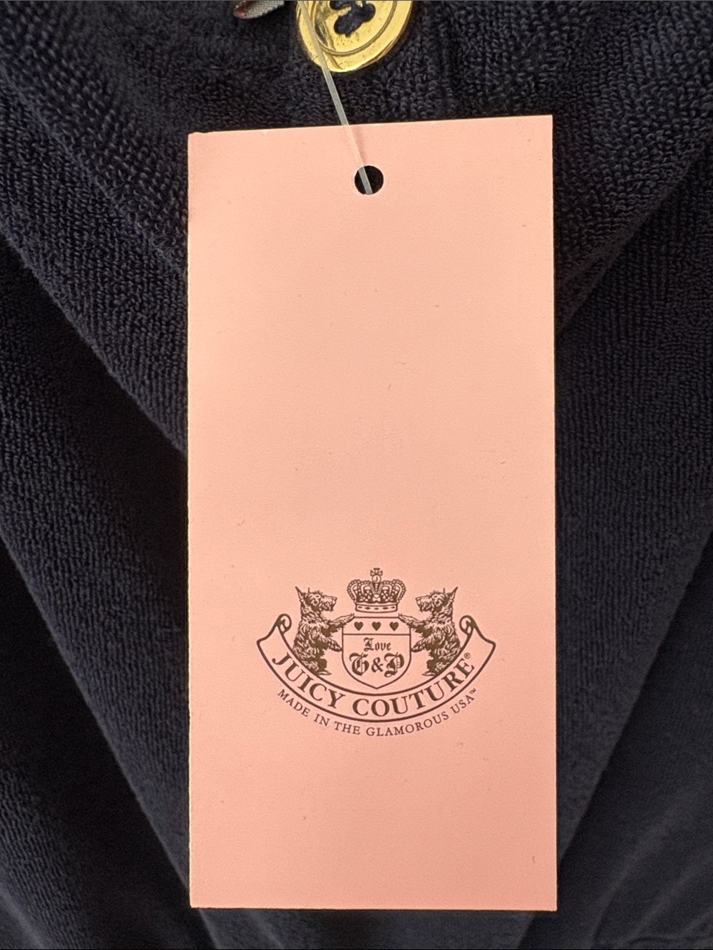 Juicy Couture Y2K Vintage Terry Cloth Navy Wide-Leg Romper - Picture 9 of 15